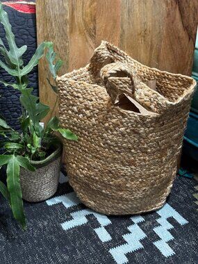 Ikea Tolkning Jute Natural Fibers Basket Tote, 705.126.48